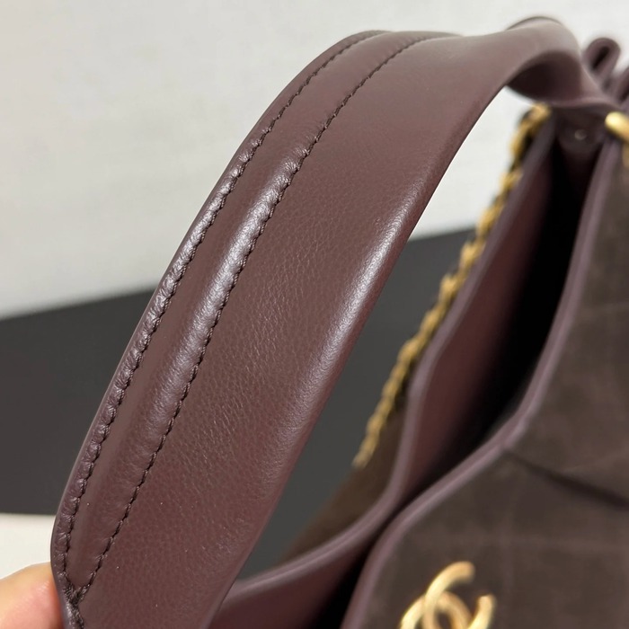 CHANEL 99531 スエード ブラウン 斜め掛けバッグ 秋冬 32×20×9cm サイズ:32×20×9cm
