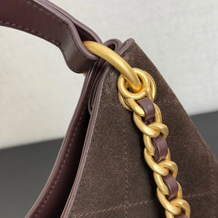 CHANEL 99531 スエード ブラウン 斜め掛けバッグ 秋冬 32×20×9cm サイズ:32×20×9cm
