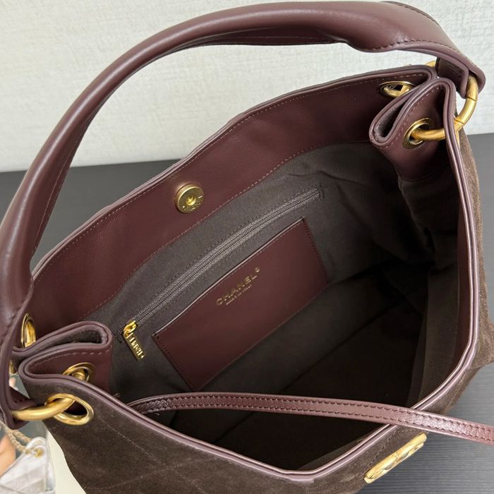 CHANEL 99531 スエード ブラウン 斜め掛けバッグ 秋冬 32×20×9cm サイズ:32×20×9cm