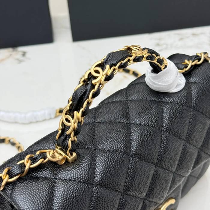 CHANEL AS5701 ラムレザー 菱格紋 ブラック×ゴールド 斜め掛けバッグ クラシック ヴィンテージ 19.5×12×6.5cm サイズ:19.5×12×6.5cm