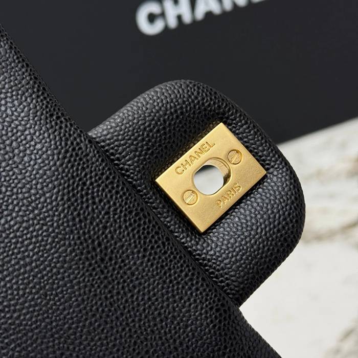 CHANEL AS5702 ラムレザー 菱格紋 ブラック×ゴールド 斜め掛けバッグ クラシック ヴィンテージ 22.5×13.5×6cm サイズ:22.5×13.5×6cm