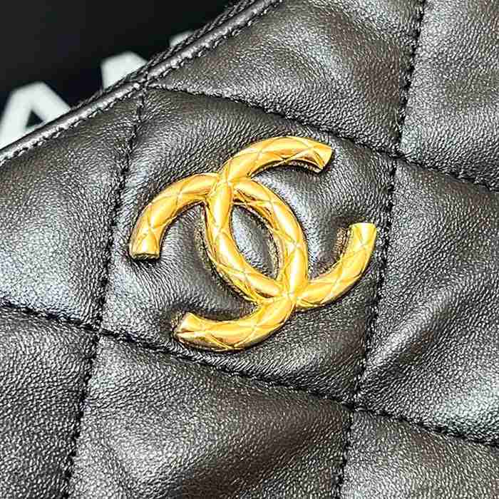 CHANEL AS3487 ラムレザー 菱格紋 ゴールド 斜め掛けバッグ 25×25×10cm サイズ:25×25×10cm