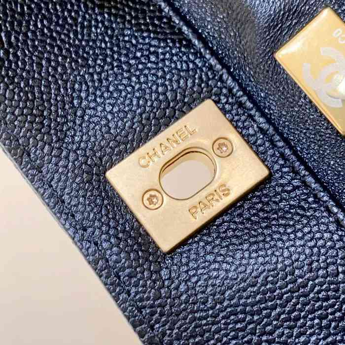 CHANEL AS3223 荔枝紋 ブラック×ホワイト ショルダーバッグ 春夏 19×16×8cm サイズ:19×16×8cm