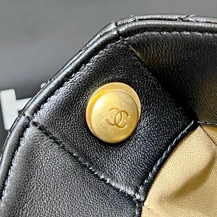 CHANEL 3259 ラムレザー ゴールド ショルダーバッグ 大容量 19×16×8cm サイズ:19×16×8cm