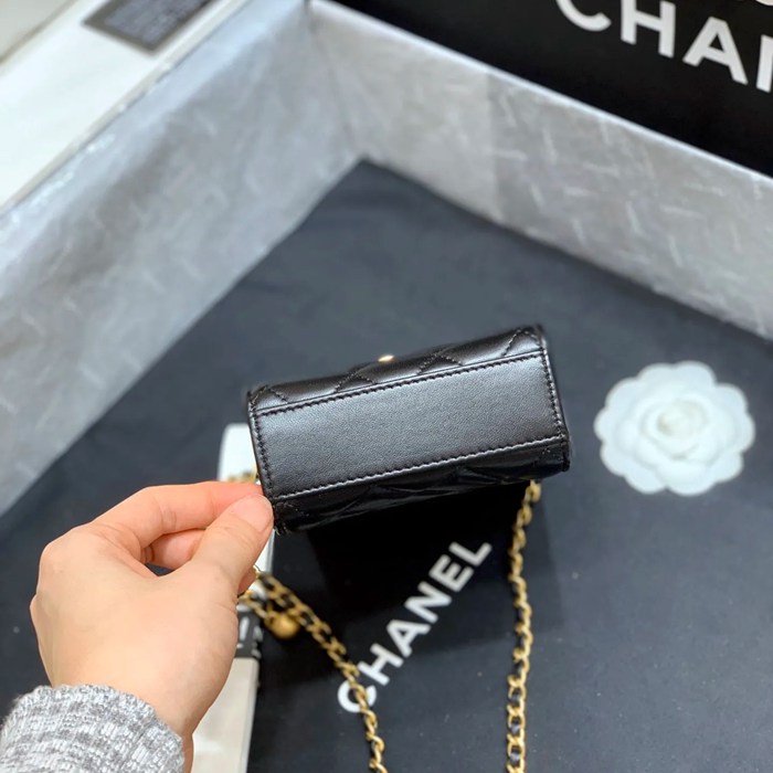 CHANEL AP1448 ブラック×レッド×グレー×ゴールド 斜め掛けバッグ ヴィンテージ 18×11×5cm サイズ:18×11×5cm