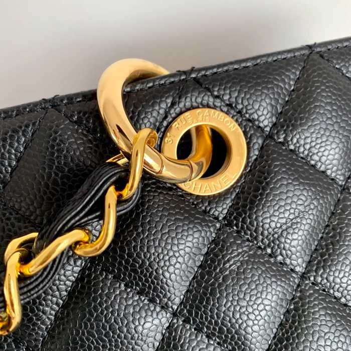 CHANEL 50995 カーフレザー ゴールド ショルダーバッグ クラシック 大容量 34×24×12cm サイズ:34×24×12cm