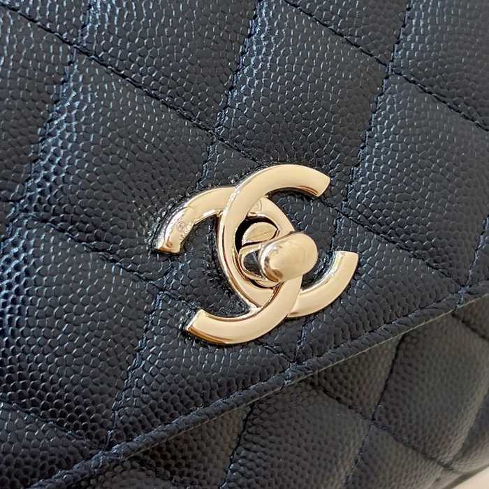 CHANEL AP4244 カーフレザー 荔枝紋 ゴールド 斜め掛けバッグ クラシック 14.5×11.5×5.5cm サイズ:14.5×11.5×5.5cm