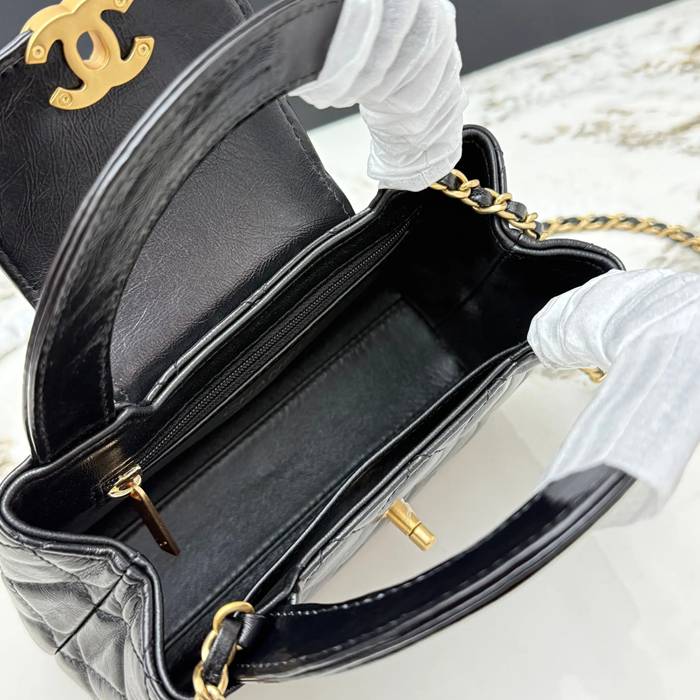 CHANEL AS4416 カーフレザー 菱格紋 ゴールド 斜め掛けバッグ クラシック ヴィンテージ 19×13×7cm サイズ:19×13×7cm