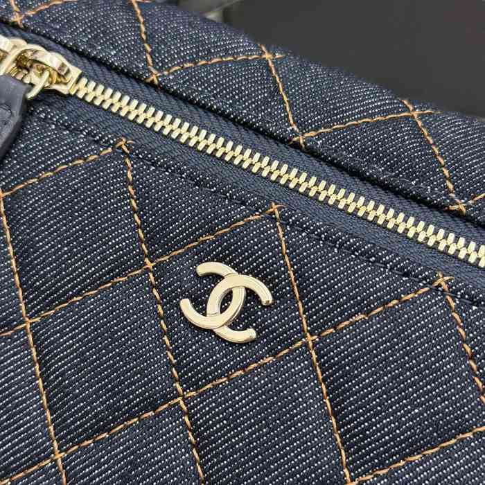 CHANEL AP4835 カーフレザー デニム ブルー×ゴールド 斜め掛けバッグ クラシック ファッショナブル 19.5×17×5cm サイズ:19.5×17×5cm