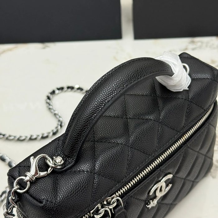 CHANEL AP4854 カーフレザー プレス シルバー×ゴールド 斜め掛けバッグ クラシック ファッショナブル 19.5×17×5cm サイズ:19.5×17×5cm