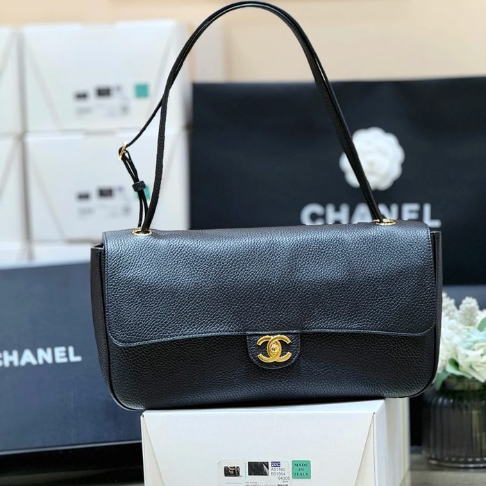 CHANEL AS6231 カーフレザー 荔枝紋 レッド ショルダーバッグ 有名人同款 ファッショナブル 32×19.5×10cm サイズ:32×19.5×10cm