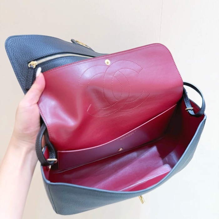 CHANEL AS6231 カーフレザー 荔枝紋 レッド ショルダーバッグ 有名人同款 ファッショナブル 32×19.5×10cm サイズ:32×19.5×10cm