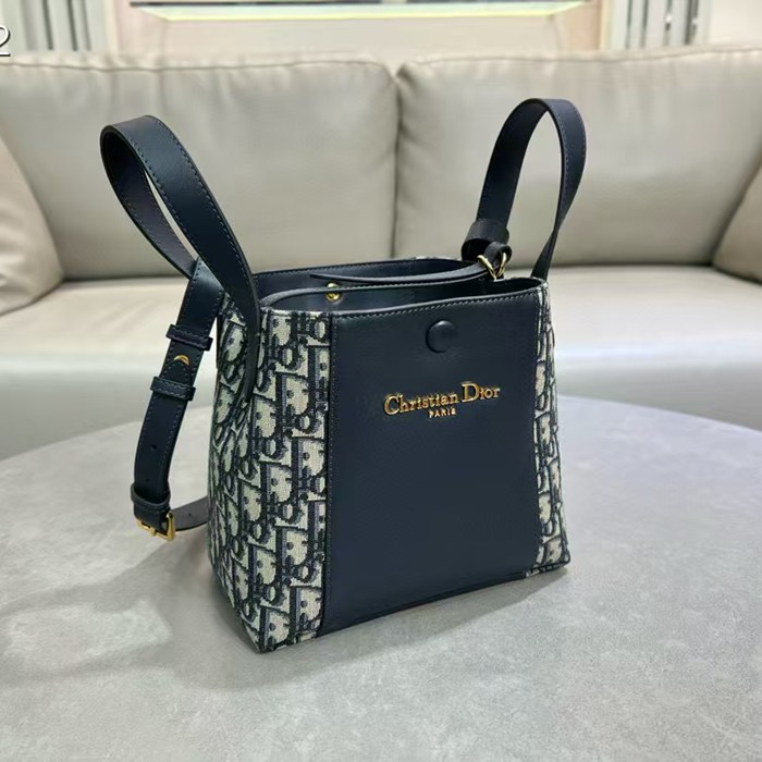DIOR 2860 カーフレザー、レザー レター ブルー、ゴールド、ベージュ 斜め掛けバッグ、ショルダーバッグ、ハンドバッグ 新作 ヴィンテージ 21.0x19.0x11.0cm サイズ:21x19x11cm