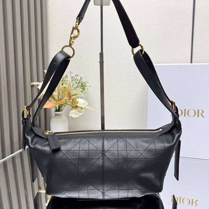 DIOR 2416 カーフレザー、レザー グレンチェック、レター ブラック、ゴールド、ベージュ 斜め掛けバッグ、ショルダーバッグ、ハンドバッグ 大 小 サイズ:23x16x14cm