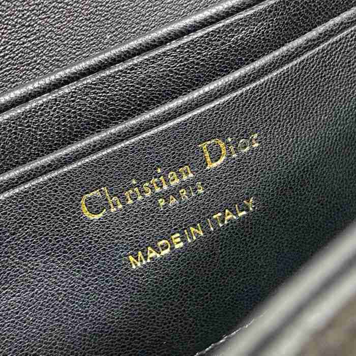 DIOR ラムレザー、チェーン レター ブラック チェーンバッグ クラシック 18.5x10.0x4.0cm サイズ:18.5x10cm