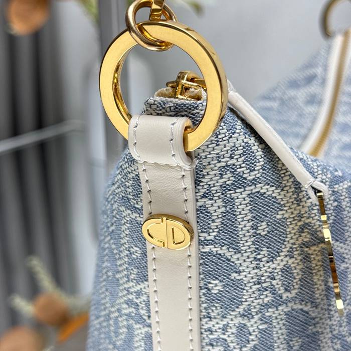DIOR 3202 カーフレザー、スエード、レザー プリント、レター、フラワー ブルー、ゴールド、ベージュ ショルダーバッグ、ハンドバッグ、チェーンバッグ 新作 クラシック サイズ:28.5x14.5x10cm