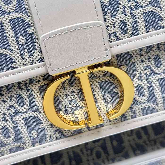 DIOR 9207 カーフレザー、チェーン レター ホワイト、ブルー ショルダーバッグ、チェーンバッグ 小 クラシック 21.0x12.0x6.0cm サイズ:21x12cm