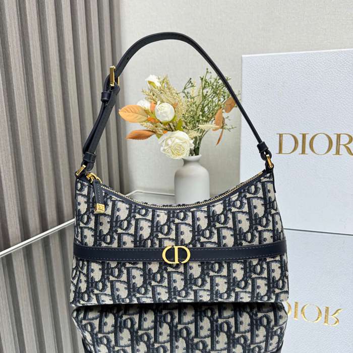 DIOR 2381 カーフレザー、レザー、オブリーク プリント、フラワー ブルー、ゴールド、ベージュ 斜め掛けバッグ、ショルダーバッグ ミニ 新作 サイズ:23x13cm