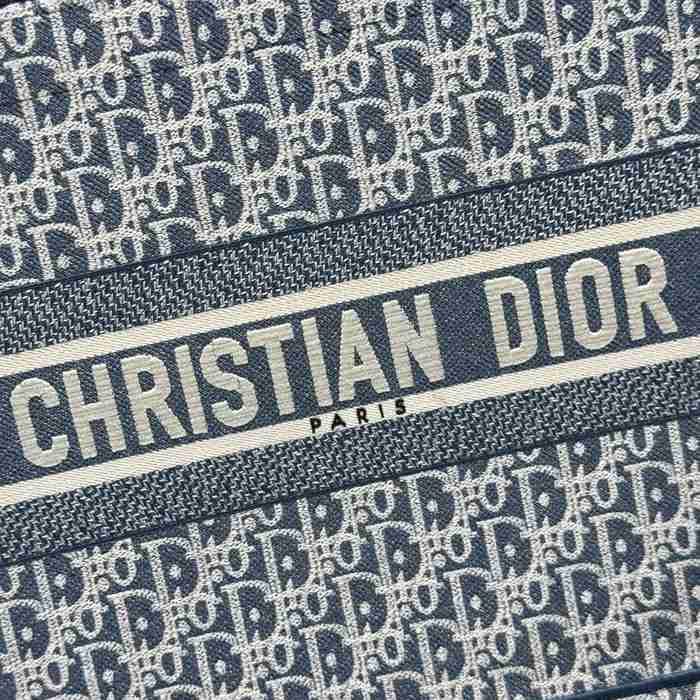 DIOR 1286 ストライプ、刺繍、レター ブルー、ベージュ ハンドバッグ、トートバッグ 中 36.0x27.5x16.5cm サイズ:36x27.5x16.5cm