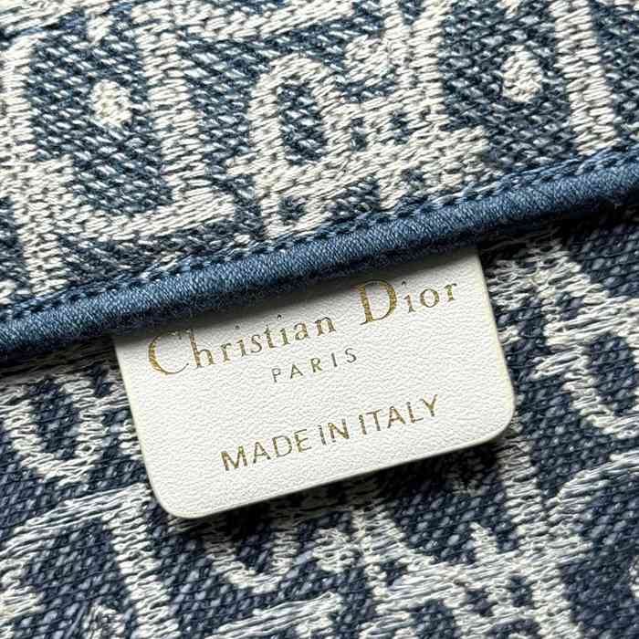 DIOR 1286 ストライプ、刺繍、レター ブルー、ベージュ ハンドバッグ、トートバッグ 中 36.0x27.5x16.5cm サイズ:36x27.5x16.5cm