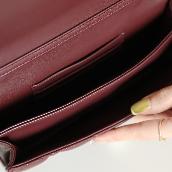 DIOR ラムレザー、レザー、チェーン グレンチェック、レター、ビーズ レッド、ベージュ、ワインレッド 斜め掛けバッグ、ハンドバッグ、ハンドバッグ ミニ 21.0x11.0cm サイズ:21x11cm