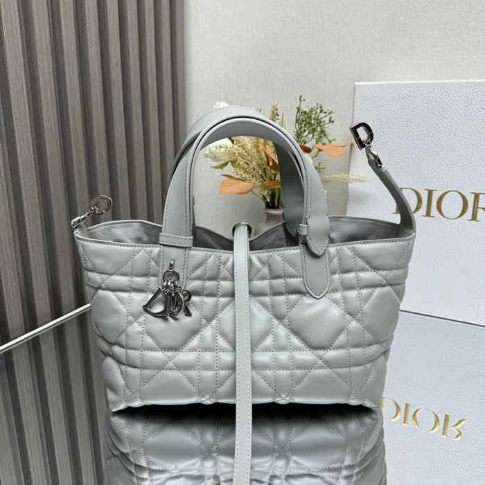 DIOR 2822 カーフレザー、レザー グレンチェック、レター ホワイト、グレー ハンドバッグ、ハンドバッグ 小 新作 23.0x15.0x15.0cm サイズ:23x15x15cm