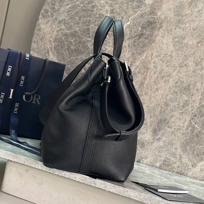 DIOR カーフレザー、レザー レター、フラワー、プレス ブラック、ゴールド、シルバー ショルダーバッグ、ハンドバッグ、ハンドバッグ 中 ヴィンテージ 42.0x27.5x17.0cm サイズ:42x27.5x17cm