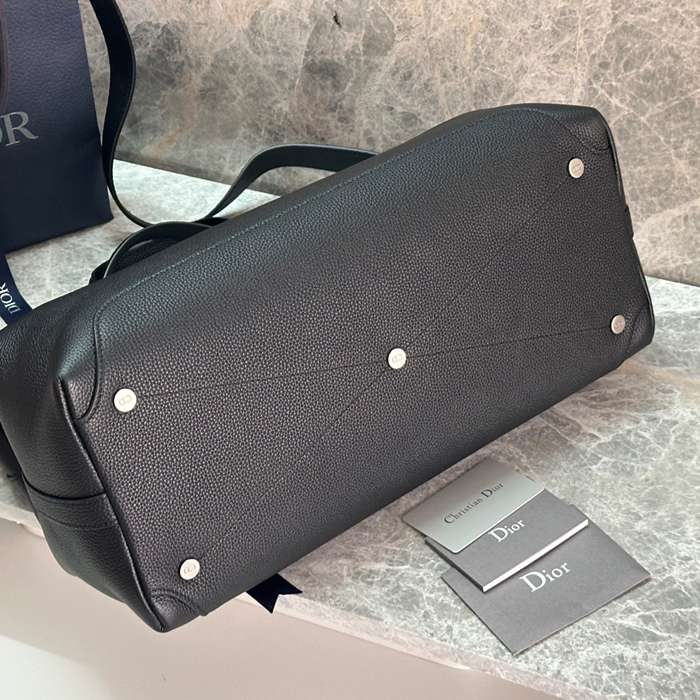 DIOR カーフレザー、レザー レター、フラワー、プレス ブラック、ゴールド、シルバー ショルダーバッグ、ハンドバッグ、ハンドバッグ 中 ヴィンテージ 42.0x27.5x17.0cm サイズ:42x27.5x17cm