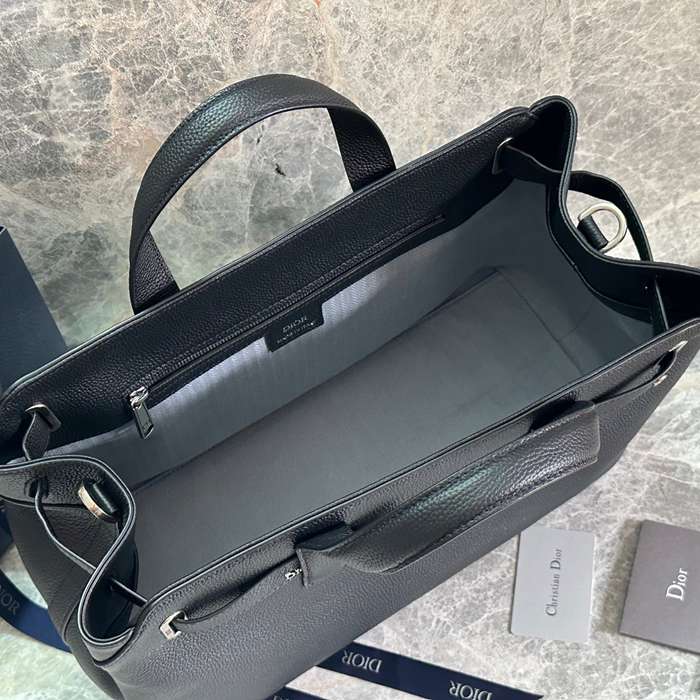 DIOR カーフレザー、レザー レター、フラワー、プレス ブラック、ゴールド、シルバー ショルダーバッグ、ハンドバッグ、ハンドバッグ 中 ヴィンテージ 42.0x27.5x17.0cm サイズ:42x27.5x17cm