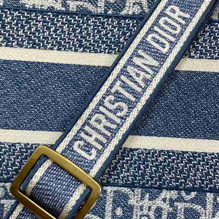 DIOR 8005 カーフレザー 刺繍、レター ホワイト、ブルー 斜め掛けバッグ、トートバッグ 中 クラシック 36.0x27.0x16.0cm サイズ:36x27x16cm