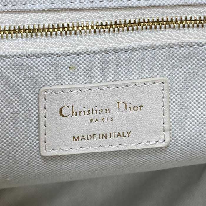 DIOR 8005 カーフレザー 刺繍、レター ホワイト、ブルー 斜め掛けバッグ、トートバッグ 中 クラシック 36.0x27.0x16.0cm サイズ:36x27x16cm