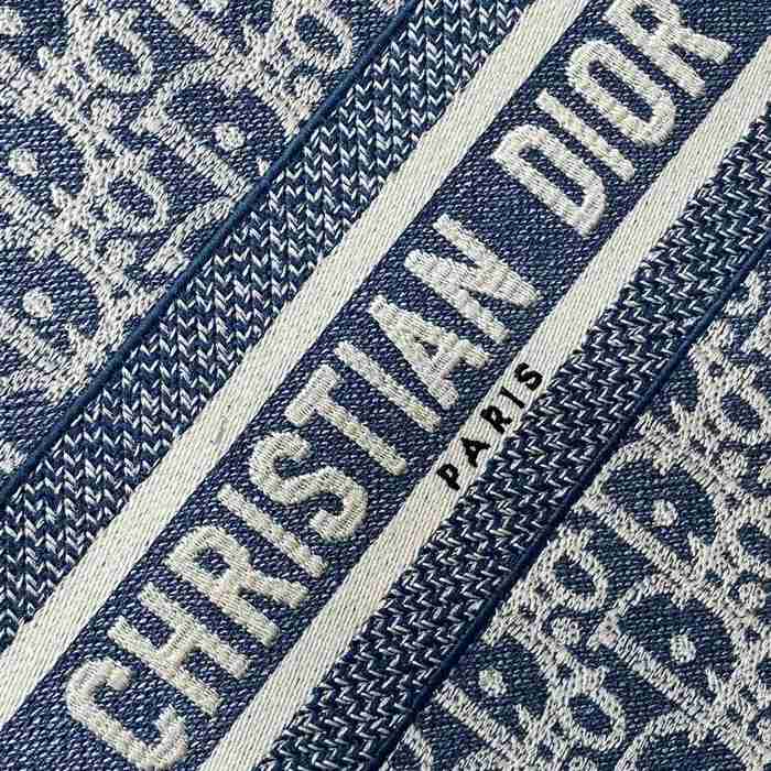 DIOR 8004 カーフレザー 刺繍、レター ホワイト、ブルー 斜め掛けバッグ、トートバッグ 小 クラシック 26.0x21.0x12.0cm サイズ:26x21x12cm
