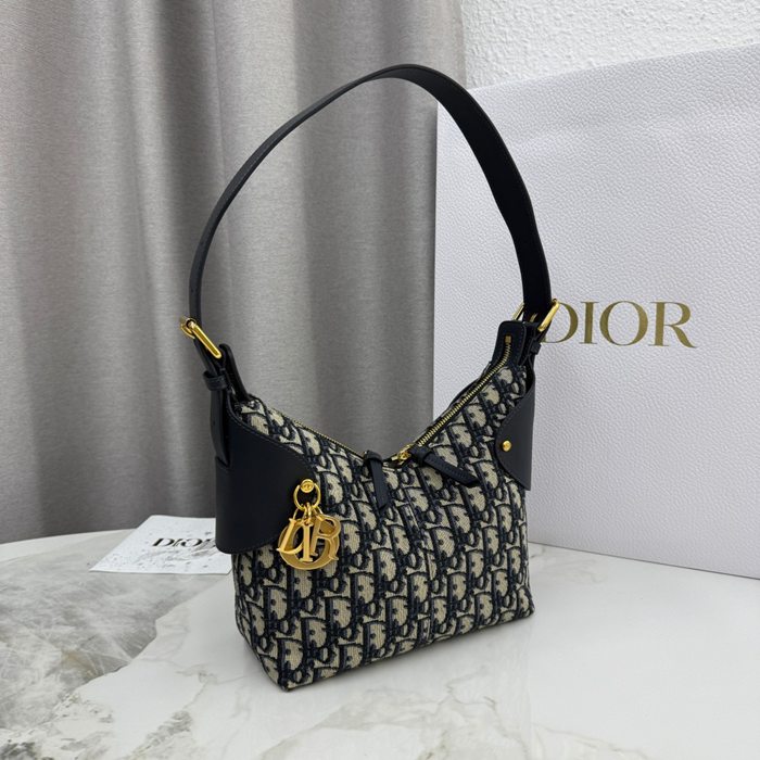 DIOR カーフレザー、レザー、オブリーク グレンチェック、プリント、レター ブルー、ゴールド、ベージュ ショルダーバッグ、ハンドバッグ、ハンドバッグ 新作 クラシック サイズ:22x15x9.5cm