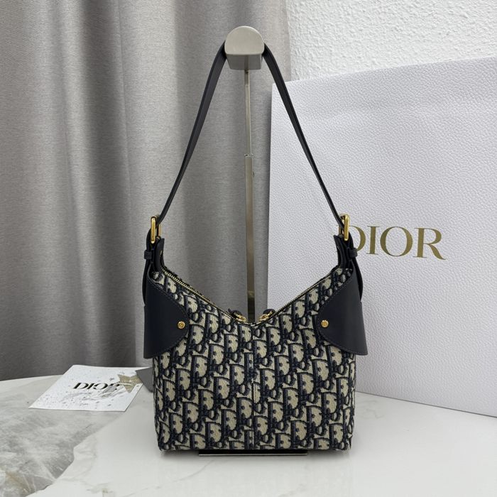 DIOR カーフレザー、レザー、オブリーク グレンチェック、プリント、レター ブルー、ゴールド、ベージュ ショルダーバッグ、ハンドバッグ、ハンドバッグ 新作 クラシック サイズ:22x15x9.5cm