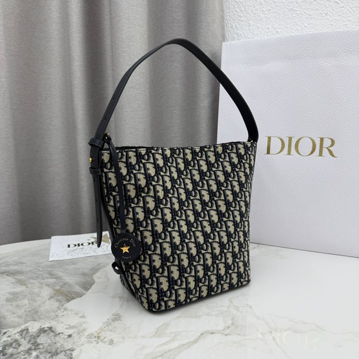 DIOR 2854 カーフレザー、レザー、オブリーク プリント、レター、フラワー ブルー、ベージュ 斜め掛けバッグ、ショルダーバッグ、ハンドバッグ 小 新作 サイズ:24x20x15cm