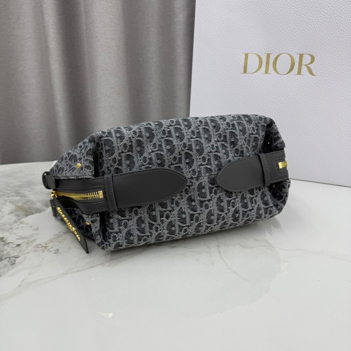 DIOR 2416 カーフレザー レター グレー、ゴールド、ベージュ 斜め掛けバッグ、ショルダーバッグ、ハンドバッグ 小 ヴィンテージ 25.5x14.5x14.0cm サイズ:25.5x14.5x14cm