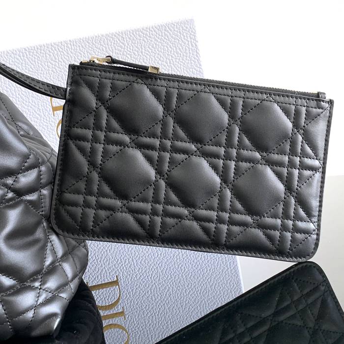 DIOR 2821 カーフレザー、レザー グレンチェック、刺繍、レター ブラック、ベージュ ショルダーバッグ、ハンドバッグ、ハンドバッグ 中 新作 サイズ:28.5x21.5x17cm