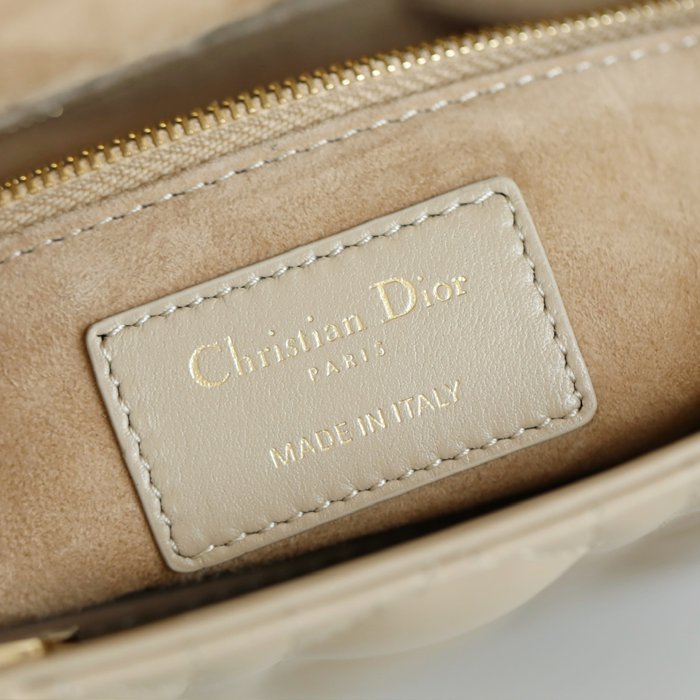 DIOR ラムレザー、レザー グレンチェック、レター ゴールド、カーキ 斜め掛けバッグ、ショルダーバッグ、ハンドバッグ クラシック サイズ:20x16.5cm