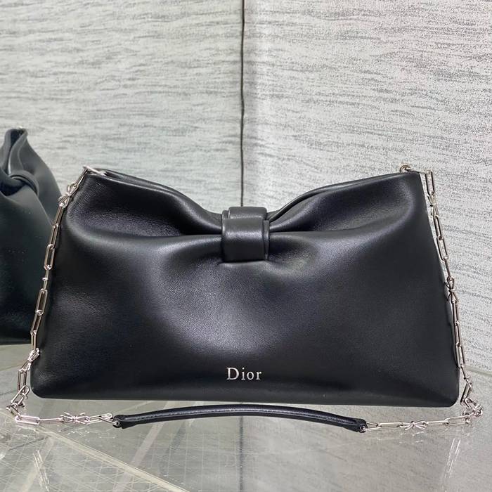 DIOR 0714 ラムレザー、カーフレザー、レザー リボン 斜め掛けバッグ、ハンドバッグ、チェーンバッグ 新作 30.0x17.5x12.0cm サイズ:30x17.5x12cm