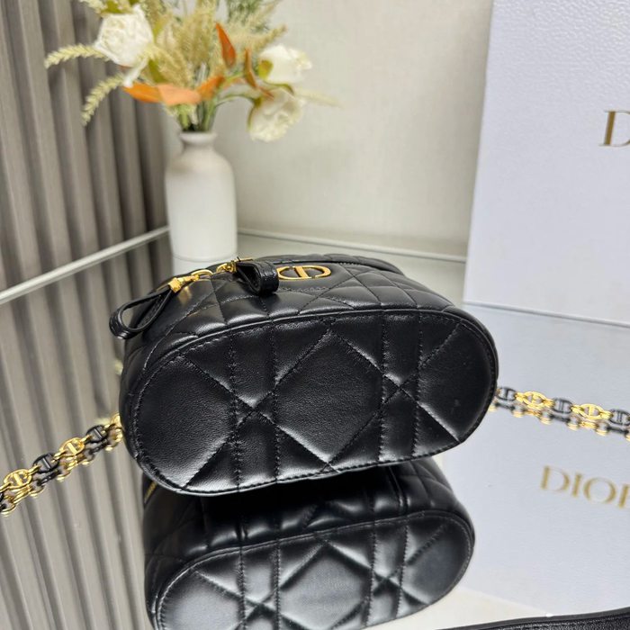 DIOR 0820 ラムレザー、レザー レター ブラック、ゴールド、ベージュ 斜め掛けバッグ、ショルダーバッグ、ハンドバッグ ミニ 新作 16.5x9.5x8.0cm サイズ:16.5x9.5cm