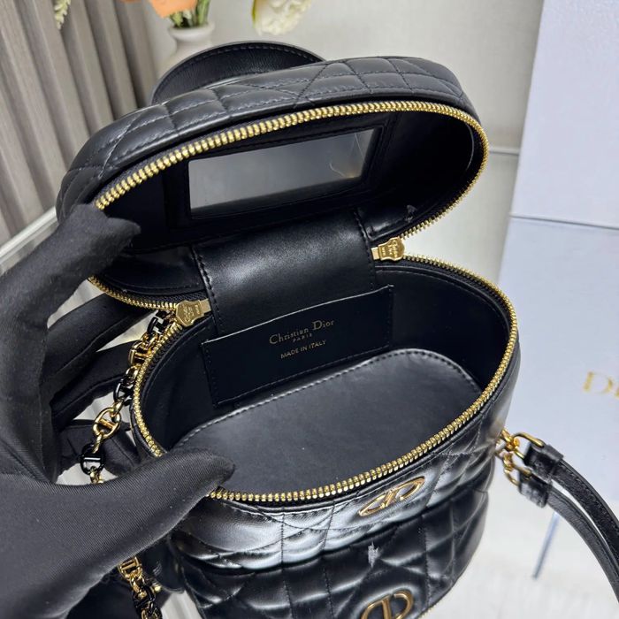 DIOR 0820 ラムレザー、レザー レター ブラック、ゴールド、ベージュ 斜め掛けバッグ、ショルダーバッグ、ハンドバッグ ミニ 新作 16.5x9.5x8.0cm サイズ:16.5x9.5cm