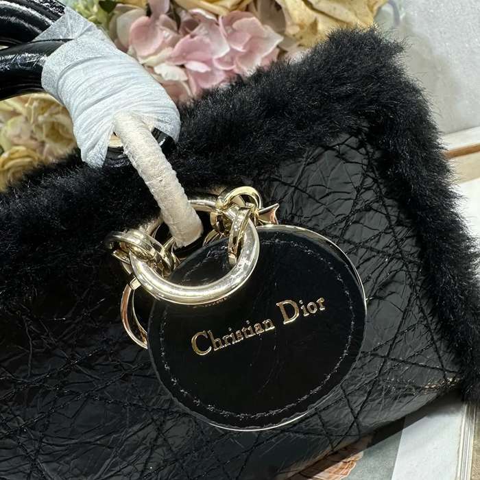 DIOR 0540 カーフレザー、スエード、レザー グレンチェック ブラック、ベージュ 斜め掛けバッグ、ショルダーバッグ、ハンドバッグ 小 22.5x12.5x5.5cm サイズ:22.5x12.5x5.5cm