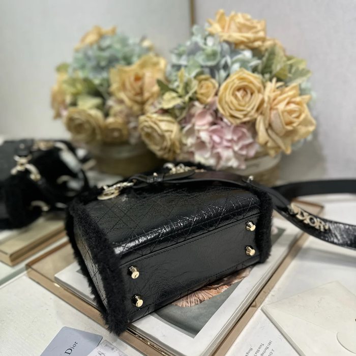 DIOR 0538 ブラック、ベージュ 斜め掛けバッグ、ショルダーバッグ、ハンドバッグ 小 ミニ 20.0x17.0x8.0cm サイズ:20x17cm