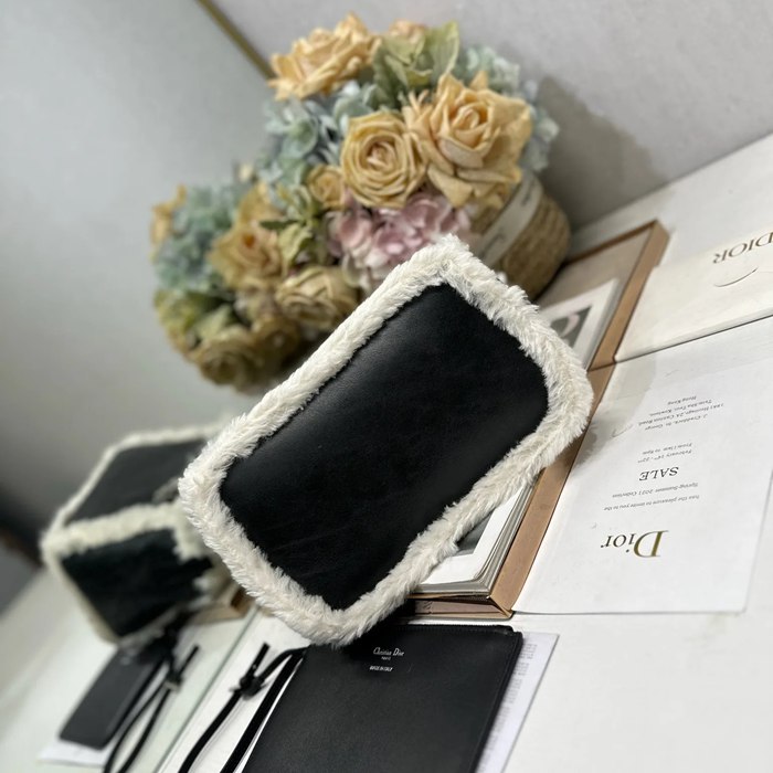 DIOR 1188 カーフレザー、レザー グレンチェック ブラック、ホワイト、グレー 斜め掛けバッグ、ハンドバッグ、ハンドバッグ 小 23.0x14.0x12.0cm サイズ:23x14x12cm