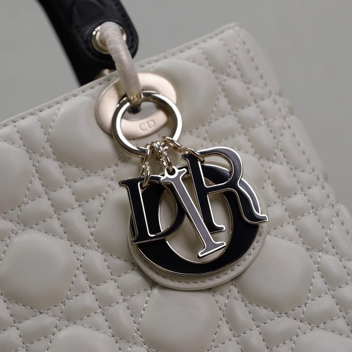 DIOR 0565 ラムレザー、スエード、レザー グレンチェック、レター、パッチワーク ブラック、ホワイト、ゴールド 斜め掛けバッグ、ショルダーバッグ、ハンドバッグ クラシック サイズ:24x20x11cm