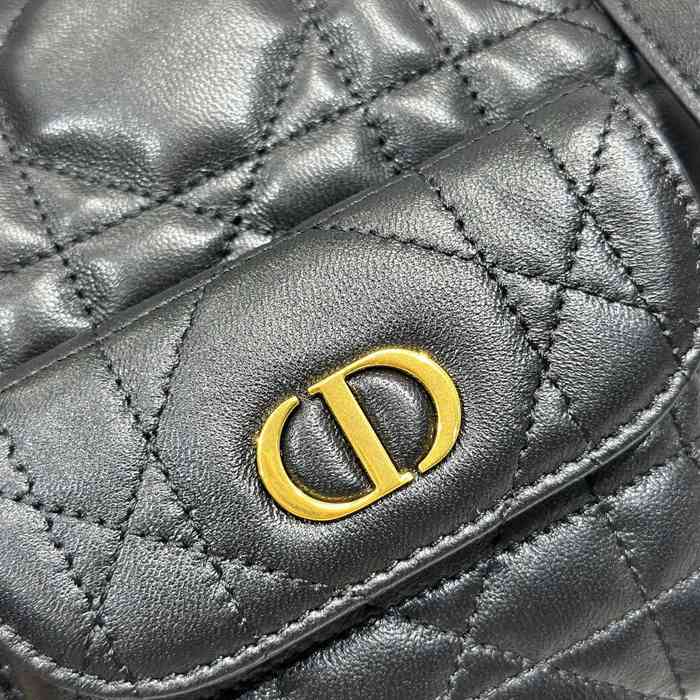 DIOR 5250 ラムレザー グレンチェック、レター ブラック、ゴールド、ベージュ 斜め掛けバッグ、バケツバッグ 新作 ヴィンテージ 15.0x14.0x7.0cm サイズ:15x14cm