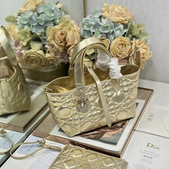 DIOR 1188 カーフレザー、レザー グレンチェック、レター ゴールド 斜め掛けバッグ、ハンドバッグ、ハンドバッグ 小 23.0x15.0x15.0cm サイズ:23x15x15cm