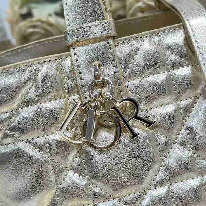 DIOR 1188 カーフレザー、レザー グレンチェック、レター ゴールド 斜め掛けバッグ、ハンドバッグ、ハンドバッグ 小 23.0x15.0x15.0cm サイズ:23x15x15cm