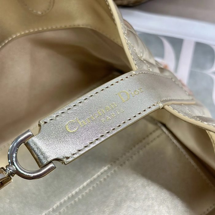 DIOR 1188 カーフレザー、レザー グレンチェック、レター ゴールド 斜め掛けバッグ、ハンドバッグ、ハンドバッグ 小 23.0x15.0x15.0cm サイズ:23x15x15cm