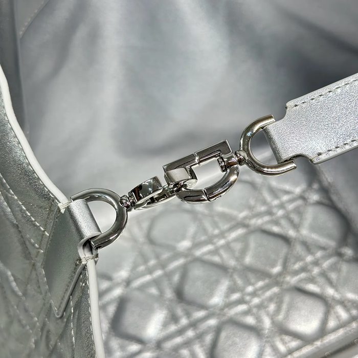 DIOR 1188 カーフレザー、レザー グレンチェック、レター シルバー、ベージュ 斜め掛けバッグ、ショルダーバッグ、ハンドバッグ 大 37.0x28.5x20.0cm サイズ:37x28.5x20cm
